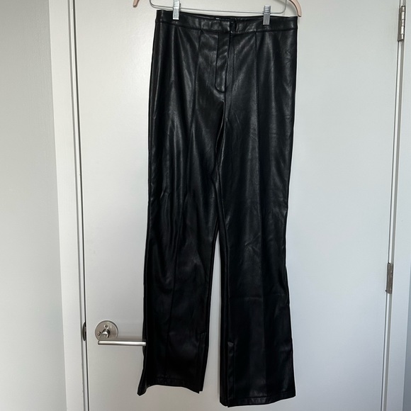 ASOS Design Leather Kick Flare Pants - Picture 6 of 11